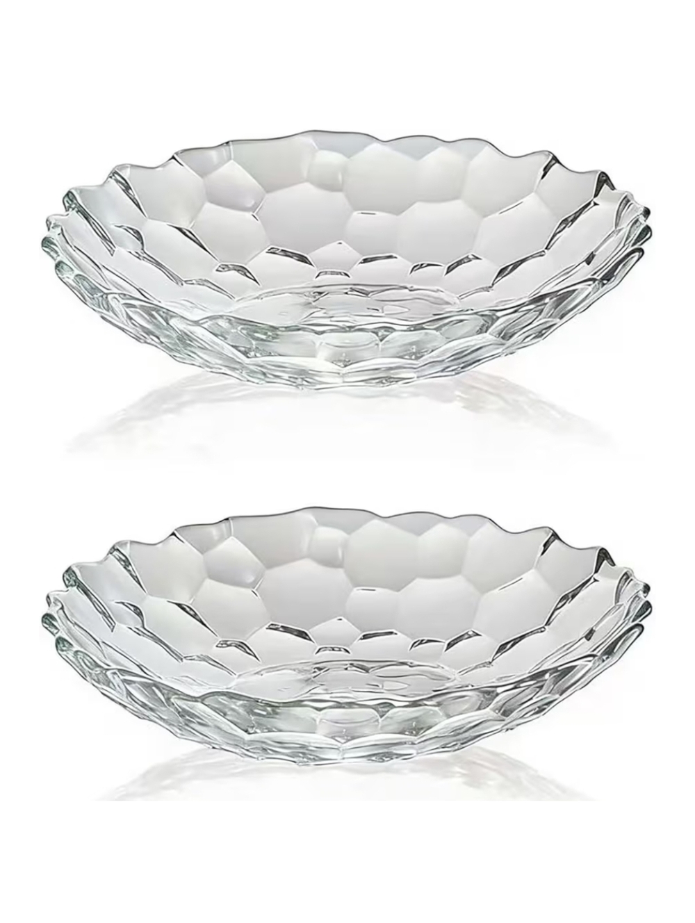 NWT 2-Pack 10" Clear Glass Fruit Bowls Countertop Display Serveware Party